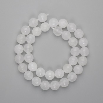 حبات كوارتز صخري كرة مفصصة، قطر 10mm+-، طول 37cm+- على خيط