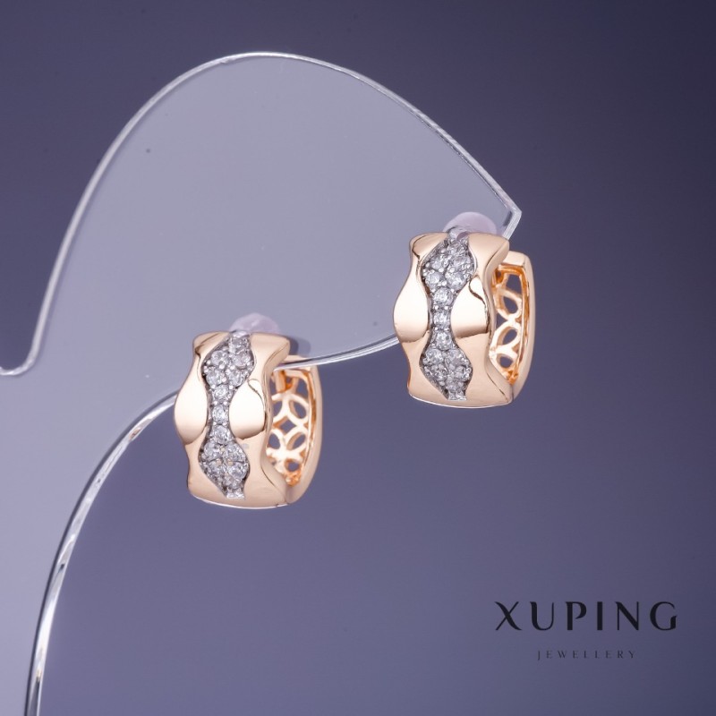 أقراط Xuping 13x8mm "مطلية بالذهب 18K"