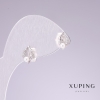 أقراط مسمارية Xuping روديوم شفاه مع كريستالات بيضاء 7x10mm